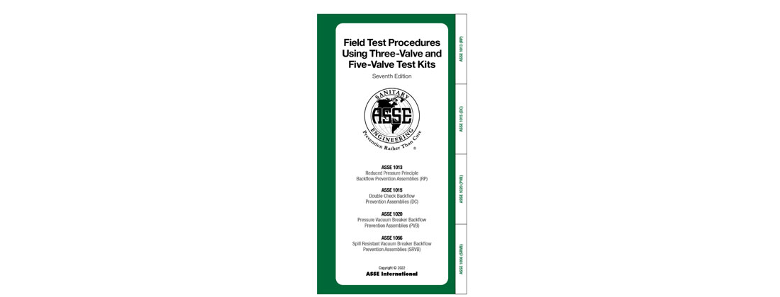 ASSE International Publishes New Edition of Backflow Prevention Field Test Procedures Booklet