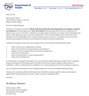 Ohio Approval Letter