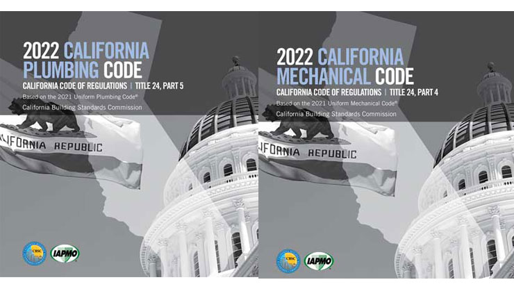 2022 California Plumbing Code, California Mechanical Code Now Available